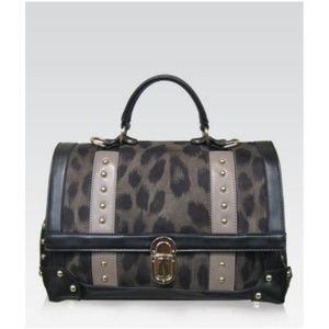 Galian Handbag Leopard Print Studded Bag